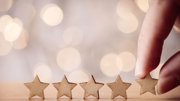 Stars being lined up by hand